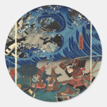 Peinture japonaise antique des samouraïs et des Mo Autocollants