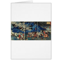 Peinture japonaise antique des samouraïs et des Mo Cartes