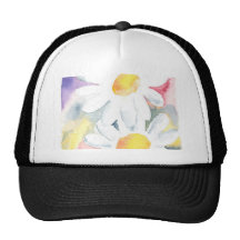 peinture lunatique d'art d'aquarelle de 2 fleurs d casquettes de camionneur