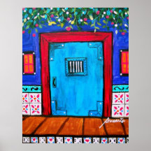 PEINTURE MEXICAINE DE PORTE D'ART POPULAIRE POSTERS