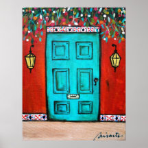 PEINTURE MEXICAINE DE PORTE D'ART POPULAIRE POSTERS