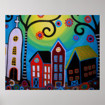 PEINTURE MEXICAINE DE VILLE POSTERS