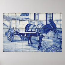 Peinture murale d'Azulejo Affiche