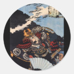 Peinture samouraï, circa 1800's adhésifs ronds