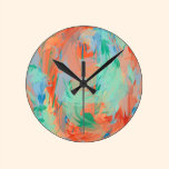 Peinture tropicale abstraite horloges murales