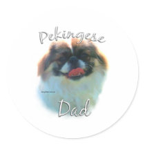 Pekingese Dad 2 Round Sticker