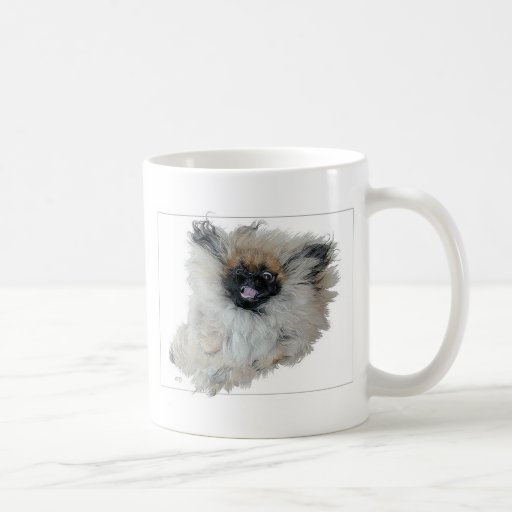 Pekingese heureux volant tasse à café