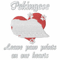 Pekingese Leave Paw Prints Embroidered TShirt