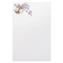 Pelargonium & Forget Me Not Victorian Trade Card Personalized Stationery