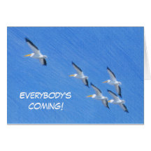 Pelican Get-Together Invitation or Greeting Greeting Cards
