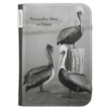 Pelican Trio Black and White Fine Art Photo Kindle Folio Case
