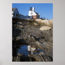 Pemaquid Lighthouse Rocks Reflection Poster