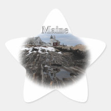 Pemaquid Point Lighthouse Maine Star Stickers