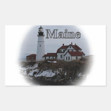 Pemaquid Point Lighthouse Rectangle Stickers