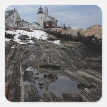 Pemaquid Point  Lighthouse Square Sticker