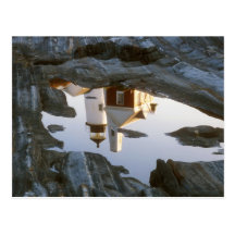 Pemaquid Point Lighthouse Tide Pool Reflection Postcards