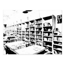 Pen and Ink Book Wall Postcard