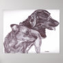 Pen and Ink Print - "Two Dogs"