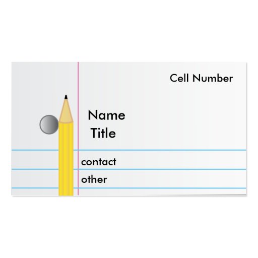 Pencil and Paper Business Card Template