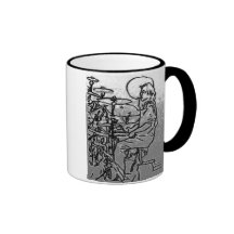 pencil Drummer charcoal Mugs