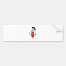 Pencil mascot graduating bumper sticker