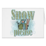 Pengin Ski Snow Please Greeting Card
