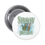 Pengin Ski Snow Please Pinback Button