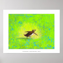 Penguin art colourful fun unique original painting print