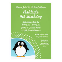 Penguin Birthday Party Invitation