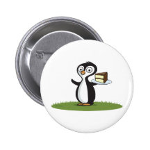 Penguin Cake Pinback Button