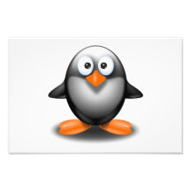penguin cartoon photographic print