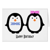 Penguin Couple Birthday Card