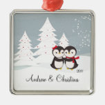Penguin Couple Love Cute Christmas Ornament