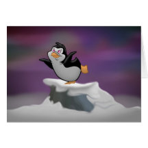Penguin Dreaming Greeting Card (Blank Inside)