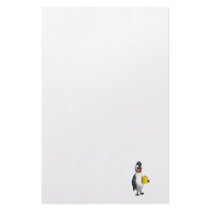 penguin drinking coffee customized stationery