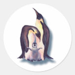 PENGUIN FAMILY by SHARON SHARPE Round Sticker