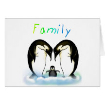Penguin Family Card & Postcard
