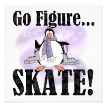 Penguin Go Figure Skate T-shirts and Gifts Invites
