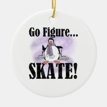 Penguin Go Figure Skate T-shirts and Gifts Christmas Ornament