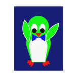 Penguin - Green Postcard