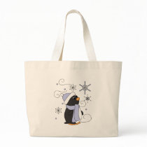 Penguin in Awe Canvas Bags