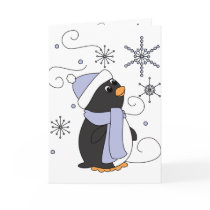 Penguin in Awe Greeting Cards