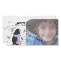 Penguin in Awe Personalized Photo Card