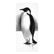 PENGUIN IN PENCIL: REALISM ART CUSTOM RACK CARDS