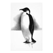 PENGUIN IN PENCIL: REALISM ART CUSTOM STATIONERY