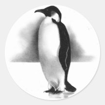 PENGUIN IN PENCIL: REALISM ART STICKER