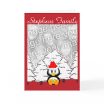 Penguin In White Xmas Card