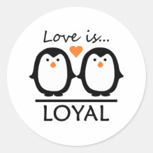 Penguin Love Round Sticker