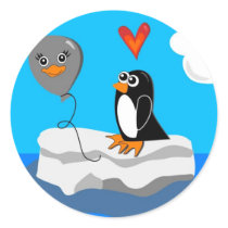 PENGUIN LOVE ROUND STICKERS