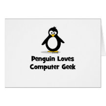 Penguin Loves Computer Geek Cards